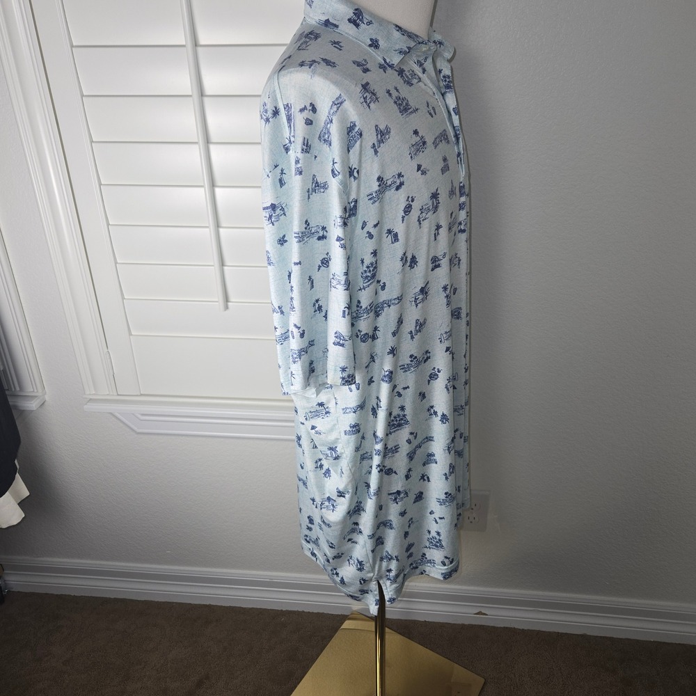 Johnnie-O Featherweight Polo XXL Tiki Bar Print UPF 50 Hammock Bay Golf - Picture 14 of 15